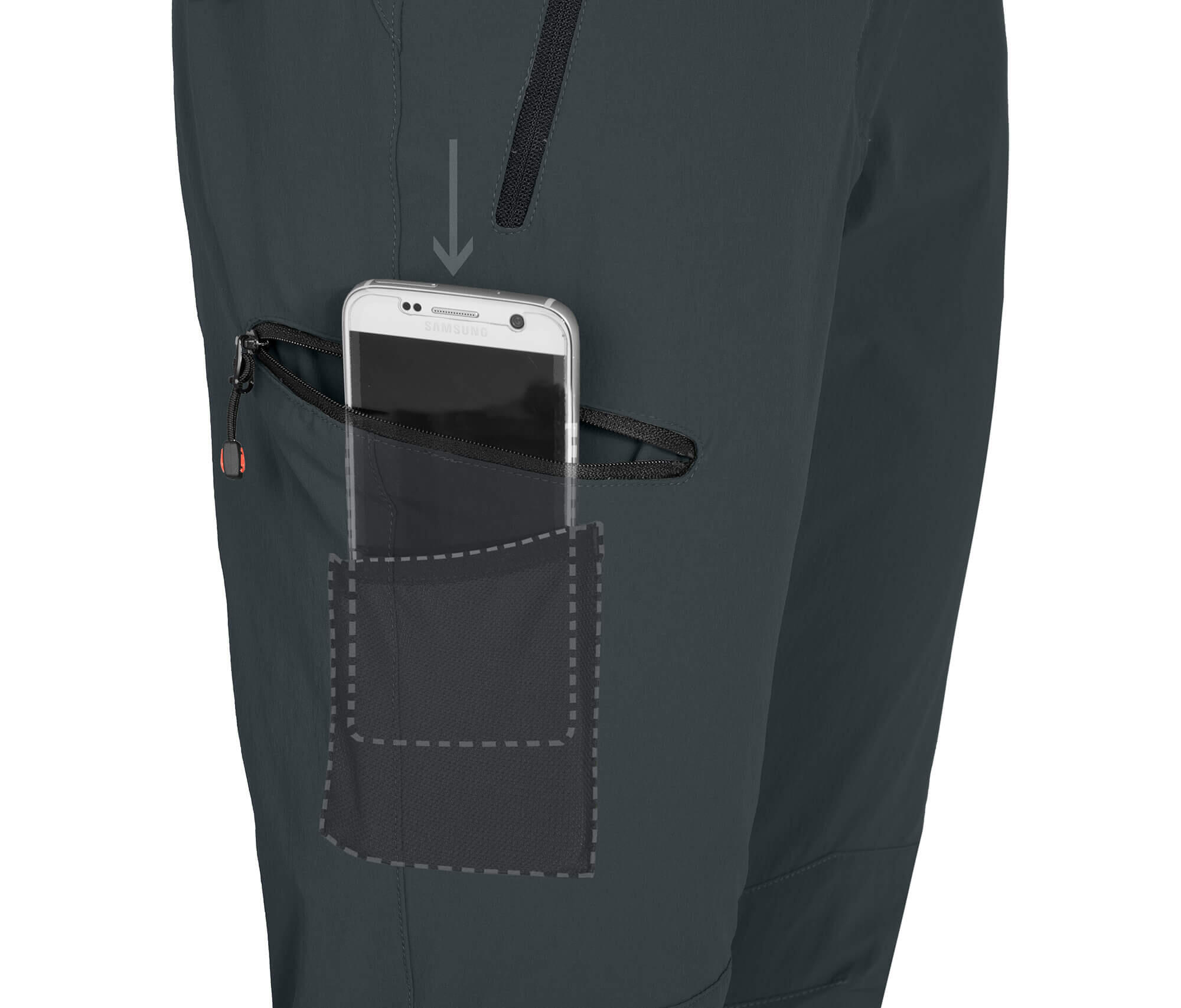 Winter-Wanderhose warm gefüttert, elastisch grau 4/7