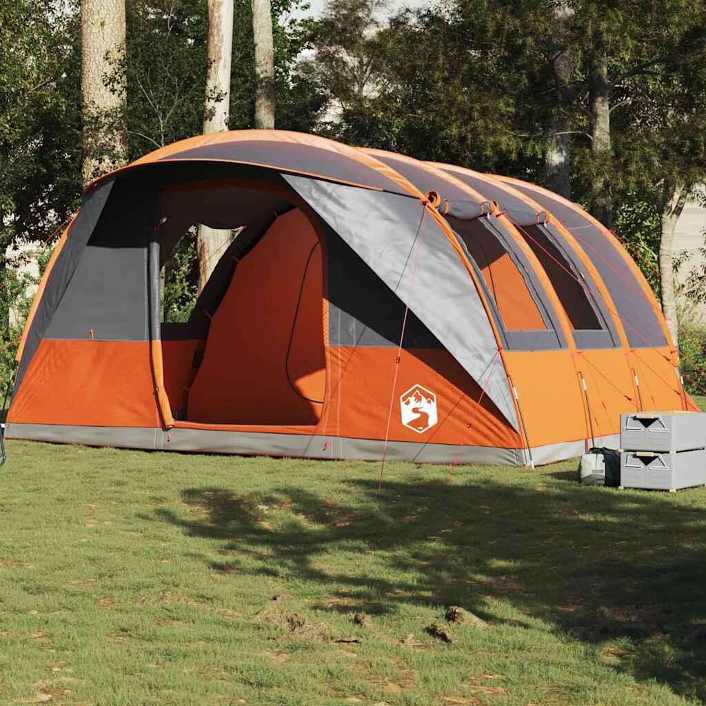 VIDAXL Tienda de túnel impermeable Vidaxl para 5 personas en gris y naranja