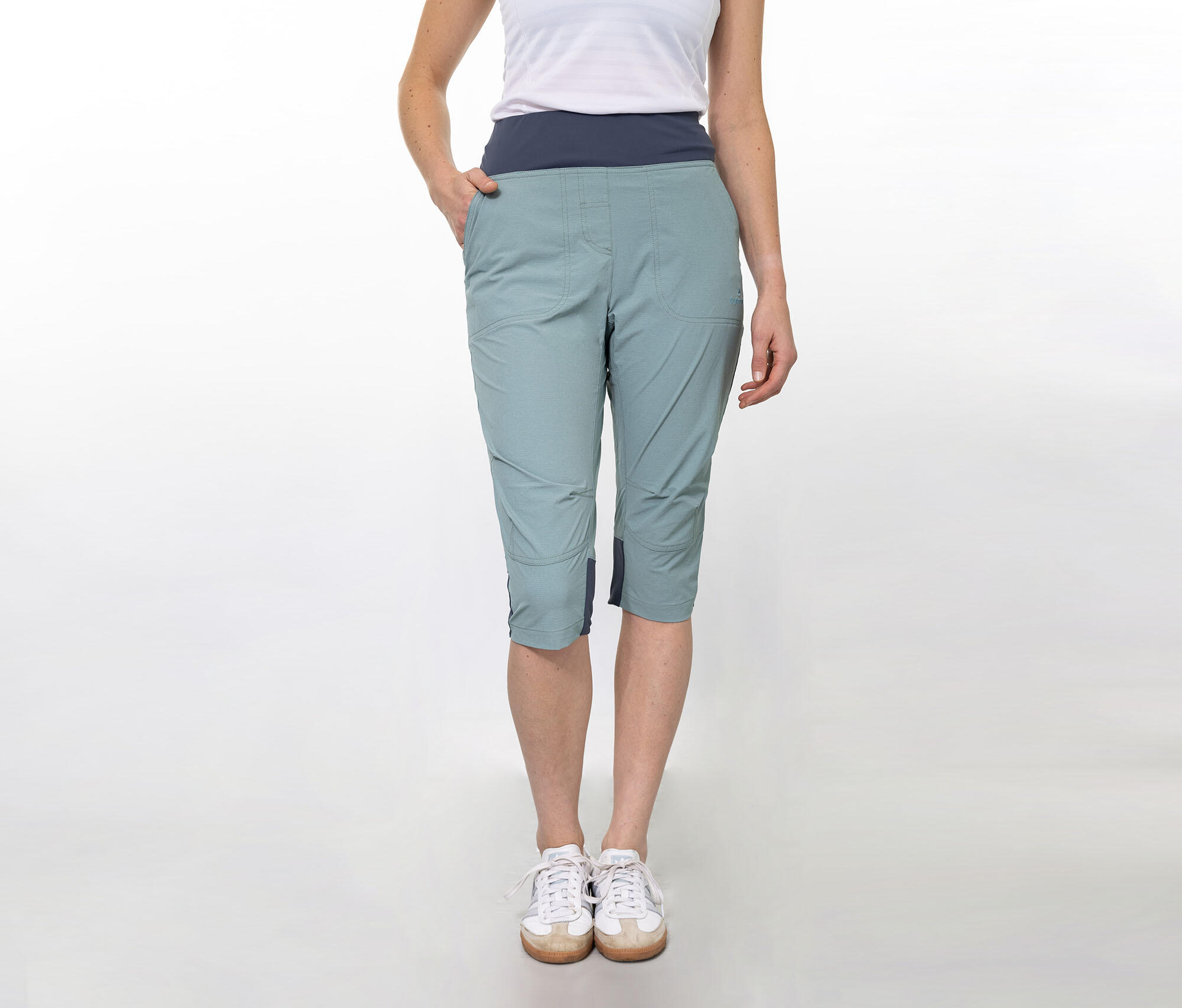 Damen 3/4 Wanderhose leicht, elastisch, strapazierfähig Blau 4/5