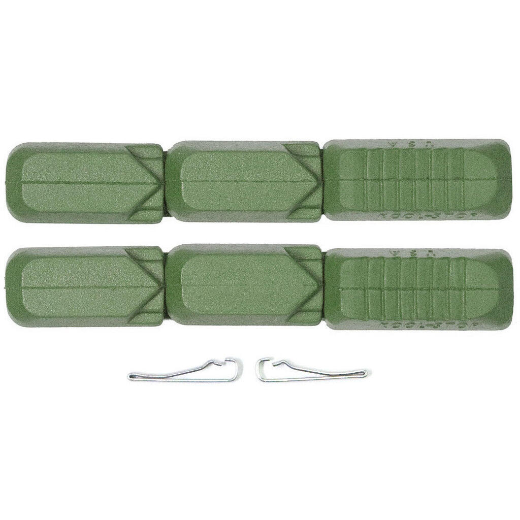Koolstop Tectonic green brake pads, 2 pcs — for RR165 ceramic rim holder.