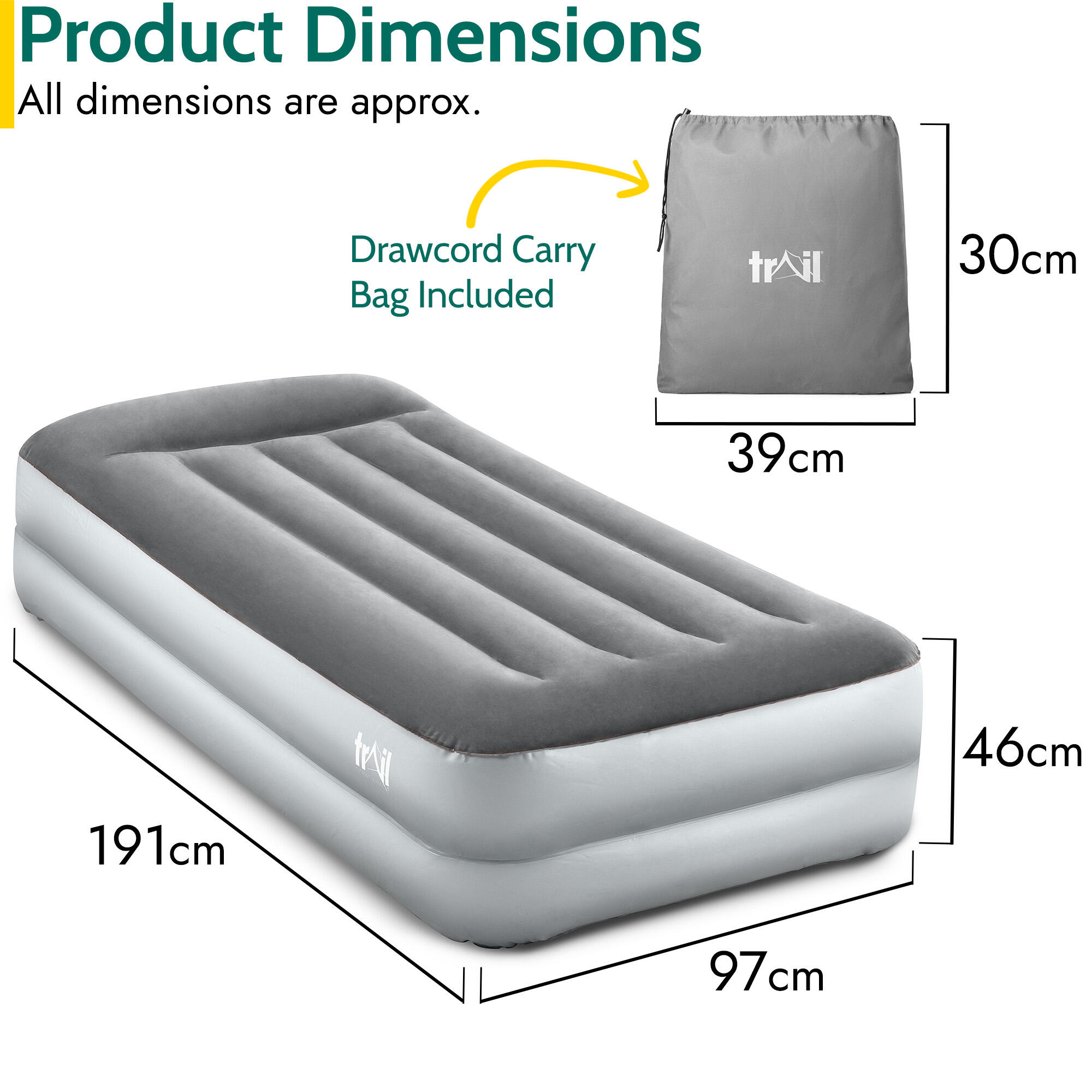 Air Bed with Built In Electric Pump Deluxe Inflatable Airbed Mattress Campervan 7/7