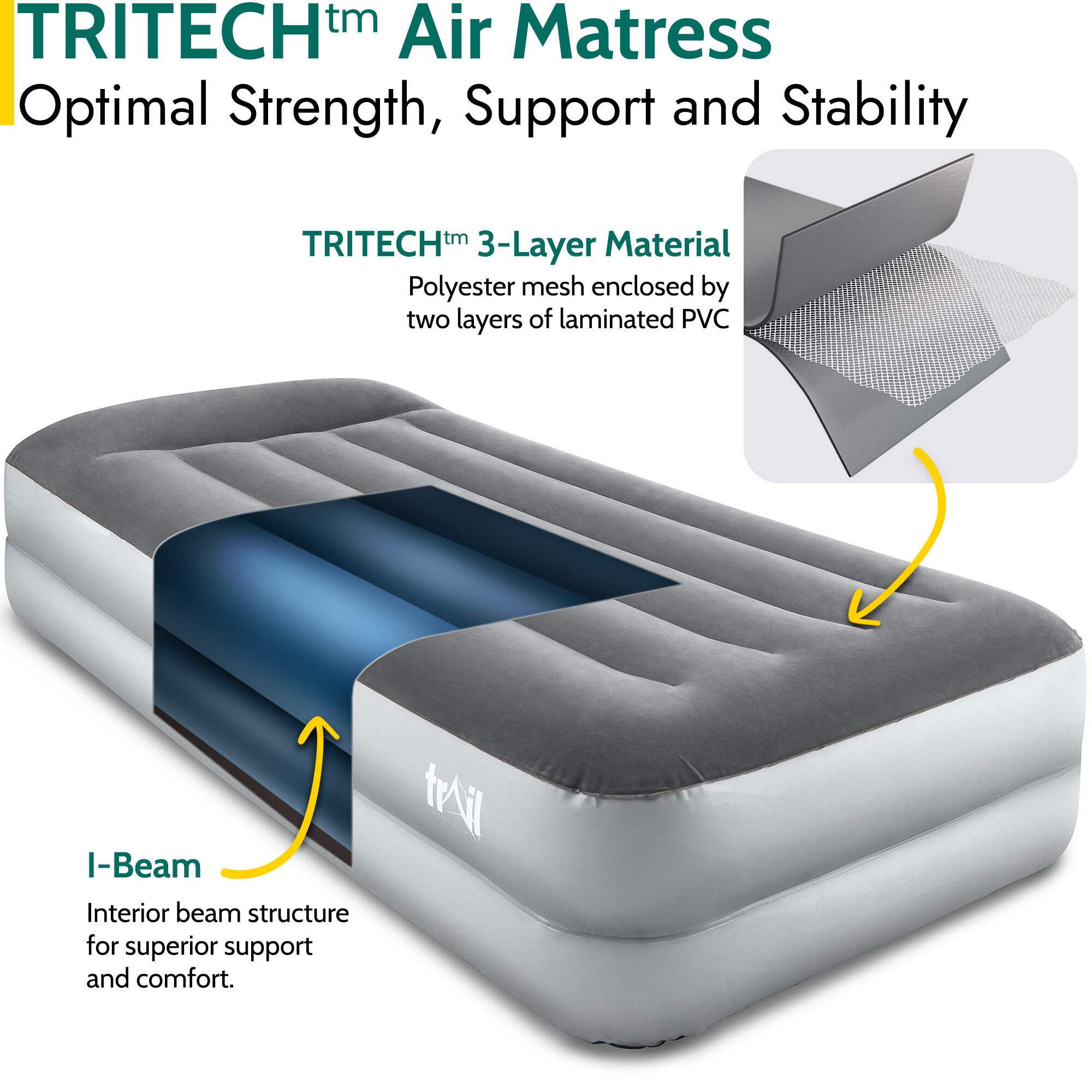 Air Bed with Built In Electric Pump Deluxe Inflatable Airbed Mattress Campervan 3/7