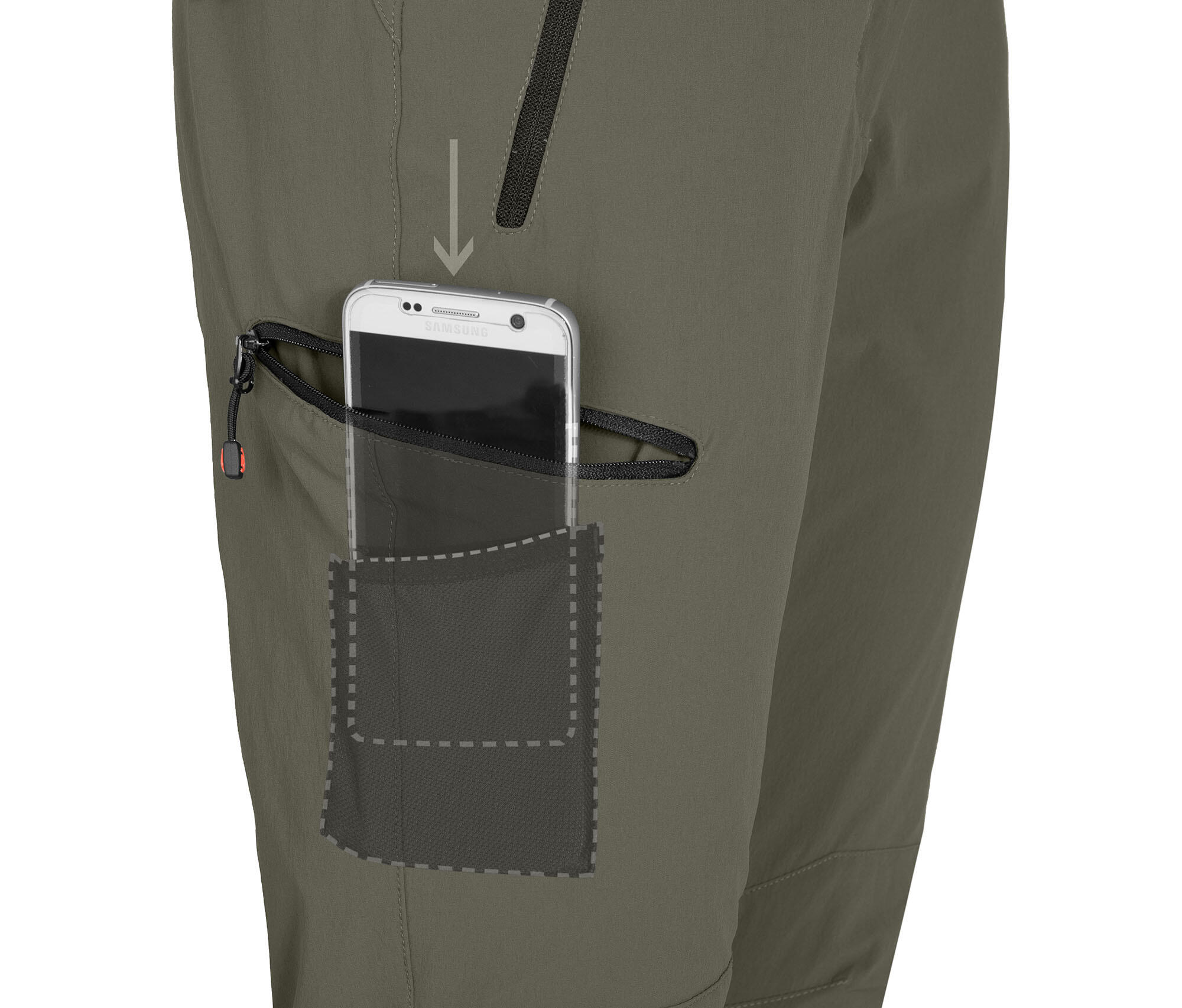 Herren Winter Wanderhose warm gefüttert, elastisch Grün 4/6