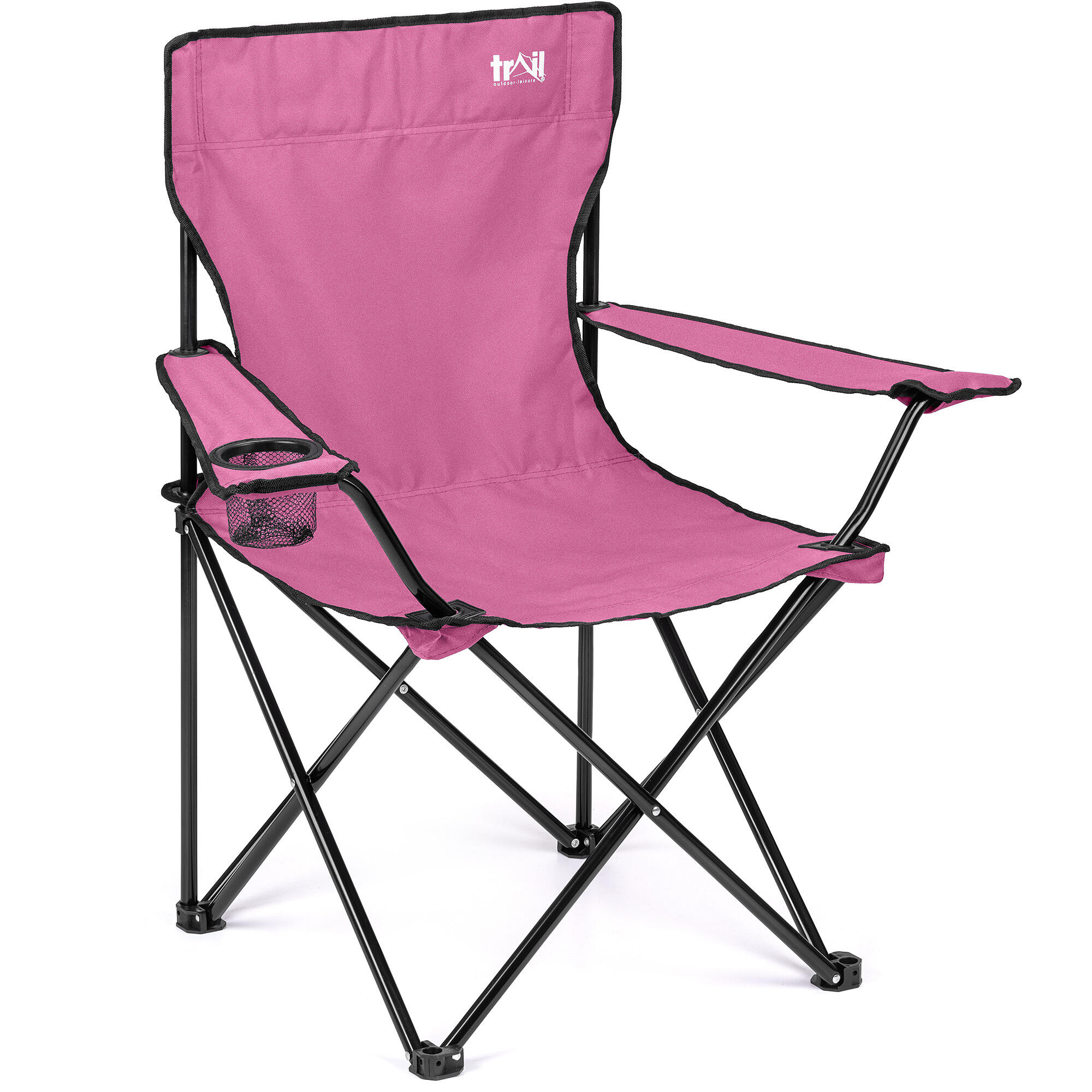 TRAIL OUTDOOR LEISURE Folding Camping Chair Lightweight Portable With Cup Holder Fishing Outdoor Trail