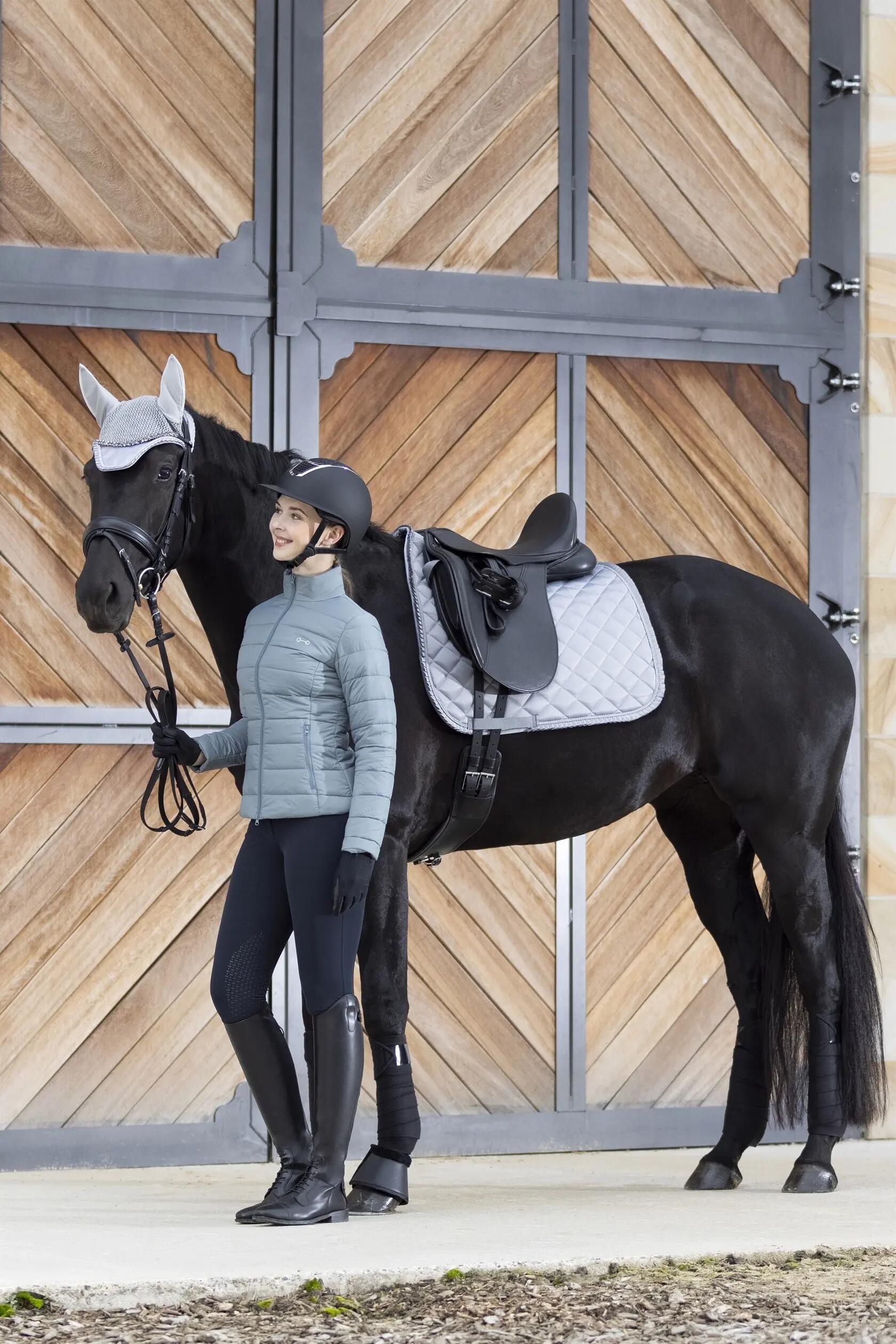 Schabracke Monaco Noble Style Pony Dressur Grau Blau 4/4
