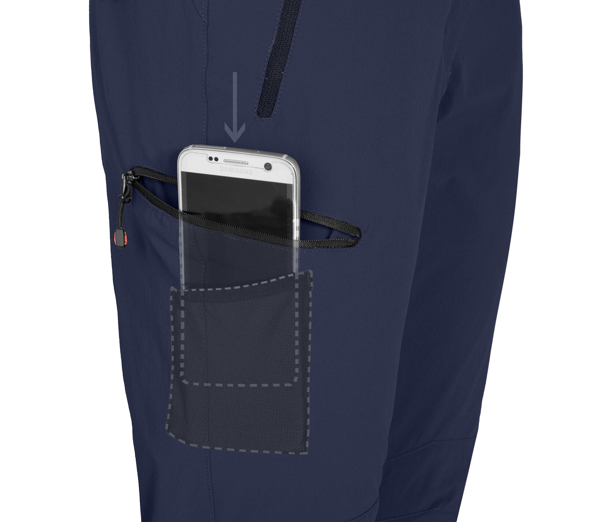 Winter Wanderhose warm gefüttert, elastisch blau 4/6