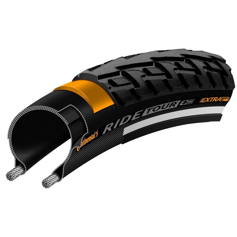 Opona Ride Tour 28 X 1 1/8 Czarna Z Odblaskami