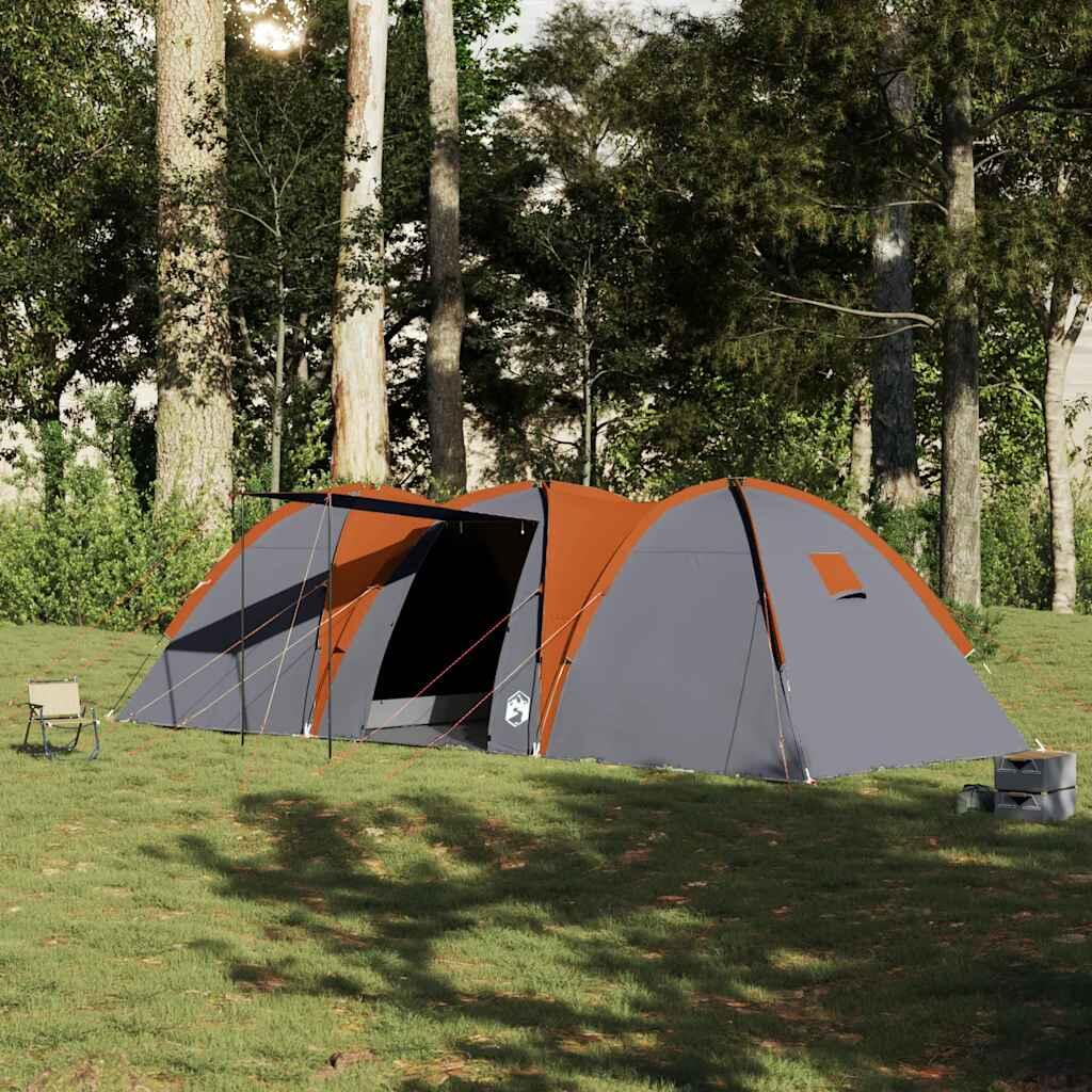 Vidaxl Carpa Domo para 8 Personas - Impermeable Gris y Naranja 3/4