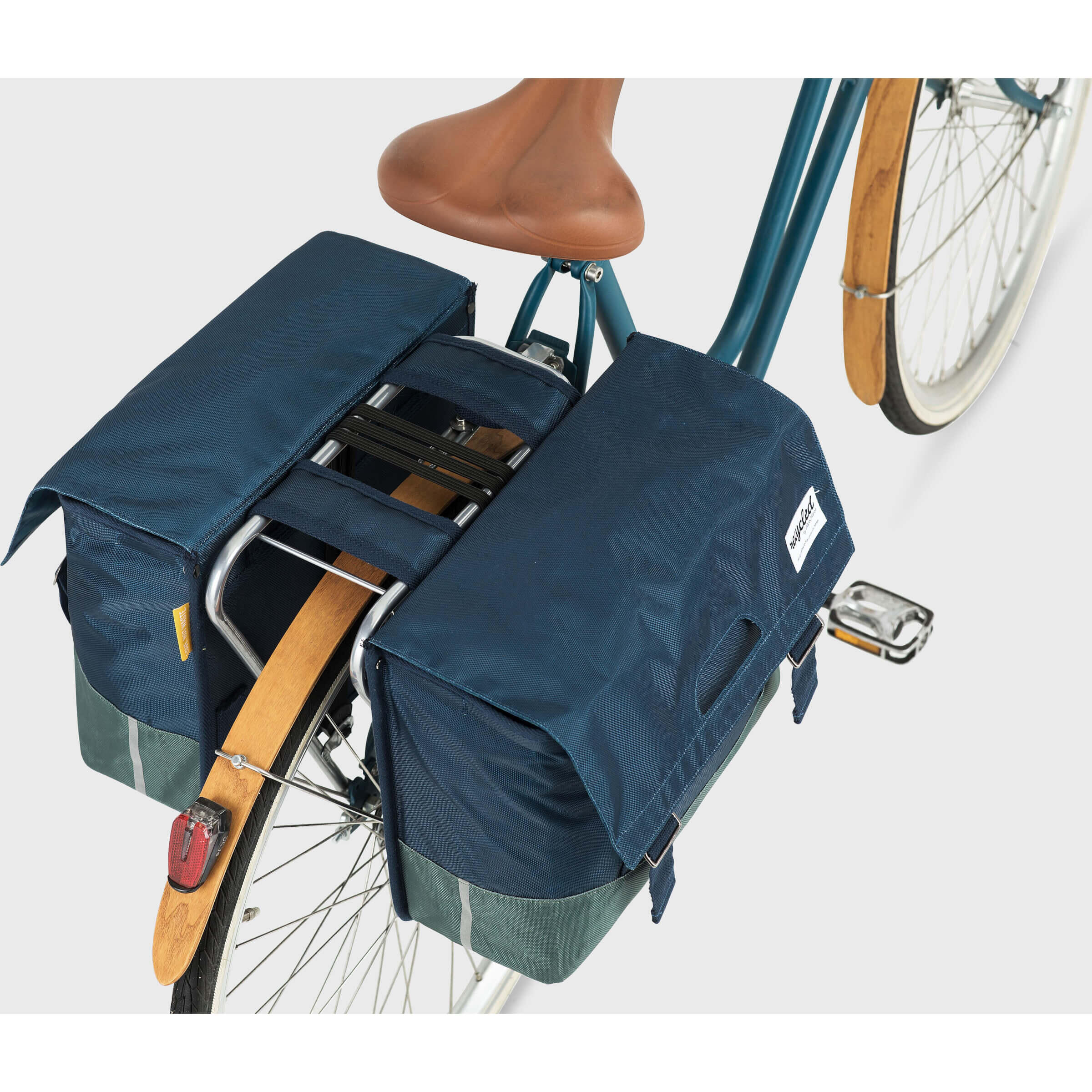 Doppelte Fahrradbeutel 40 Liter Polyethylenblau / Grün 3/6