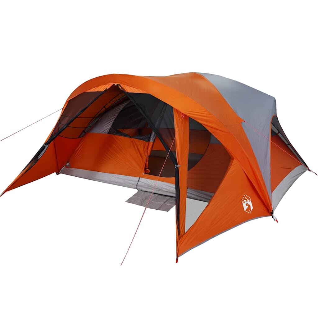 Tente familiale VidaXL étanche 6 personnes gris et orange 2/7