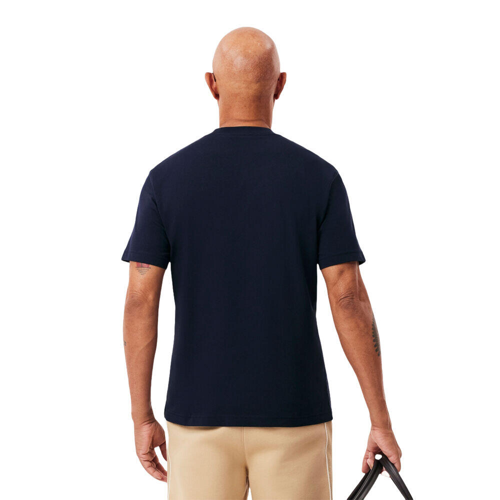 Camiseta Azul Marino Lacoste con Bolsillo en el Pecho Elegante y Deportiva 3/5