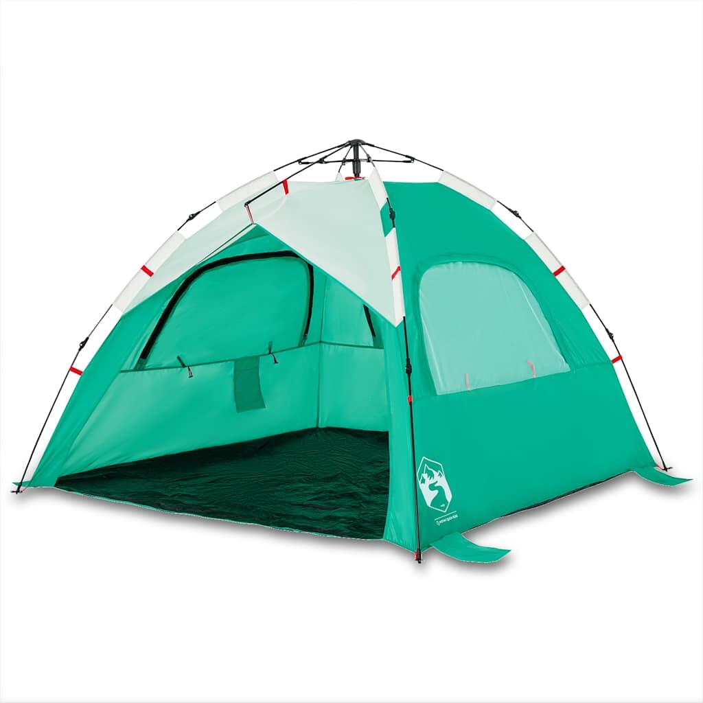 VidaXL Tente de plage 3 personnes imperméable montage rapide vert océan 2/7