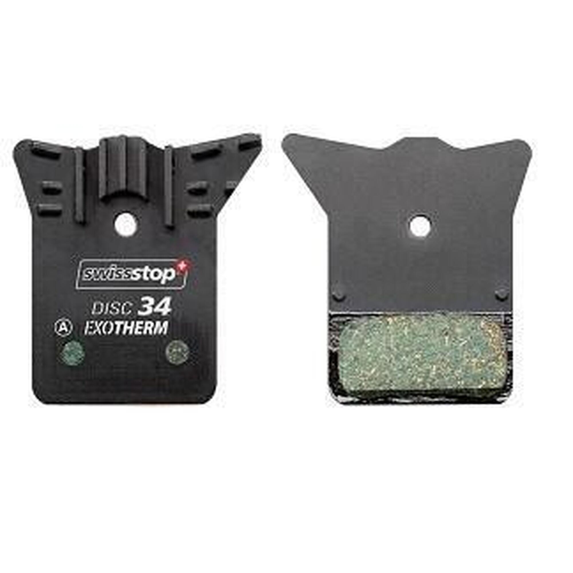 Jeu de plaquettes de frein SwissStop Disc 34 Exotherm2 pour Shimano et Tektro      3999€    SWISSSTOP Jeu de plaquettes de frein SwissStop Disc 34 Exotherm2 pour Shimano et TektroVendu exclusivement en ligne   