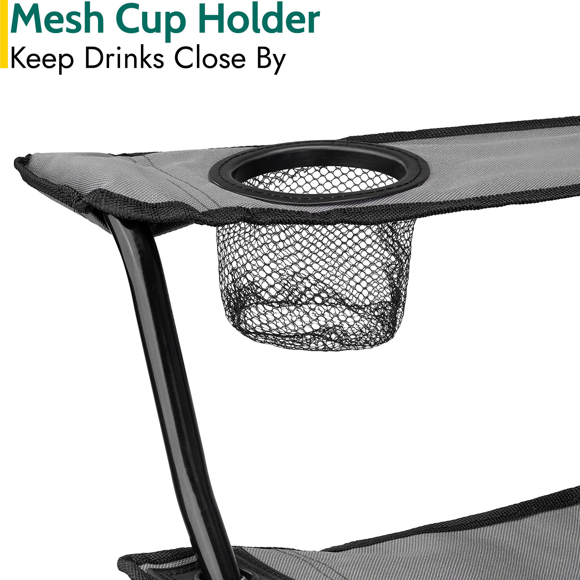 Folding Camping Chair Lightweight Portable With Cup Holder Fishing Outdoor Trail 5/7