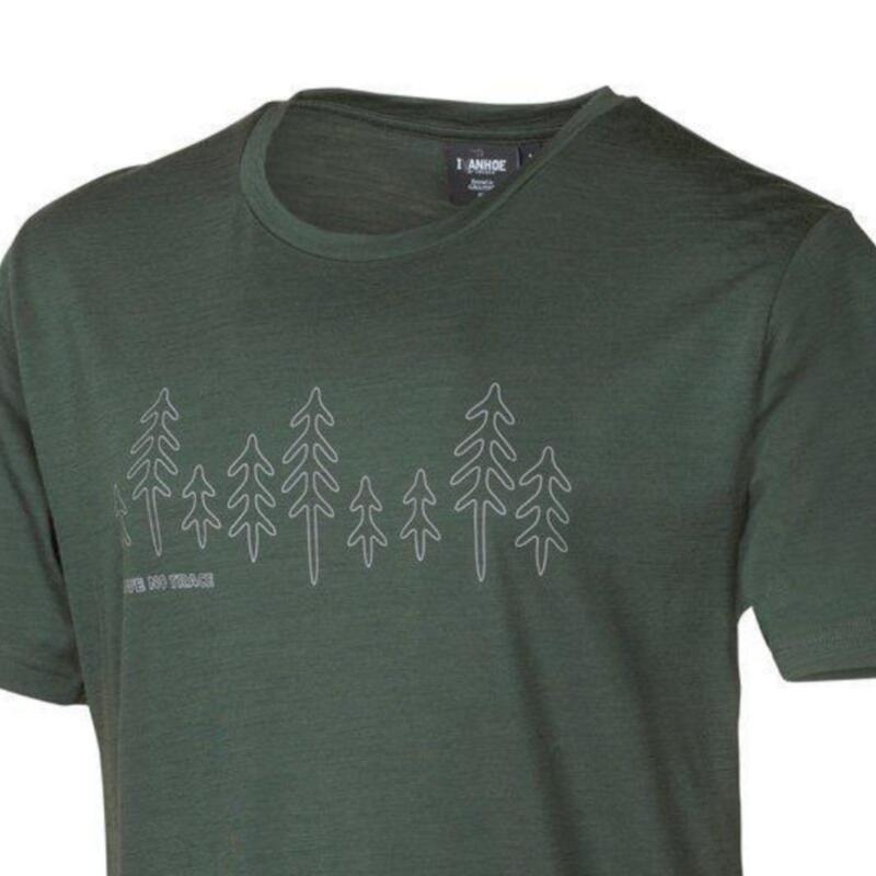 T-shirt Ceasar Fir heren - 100% extra fijne merino wol - Groen 2/5