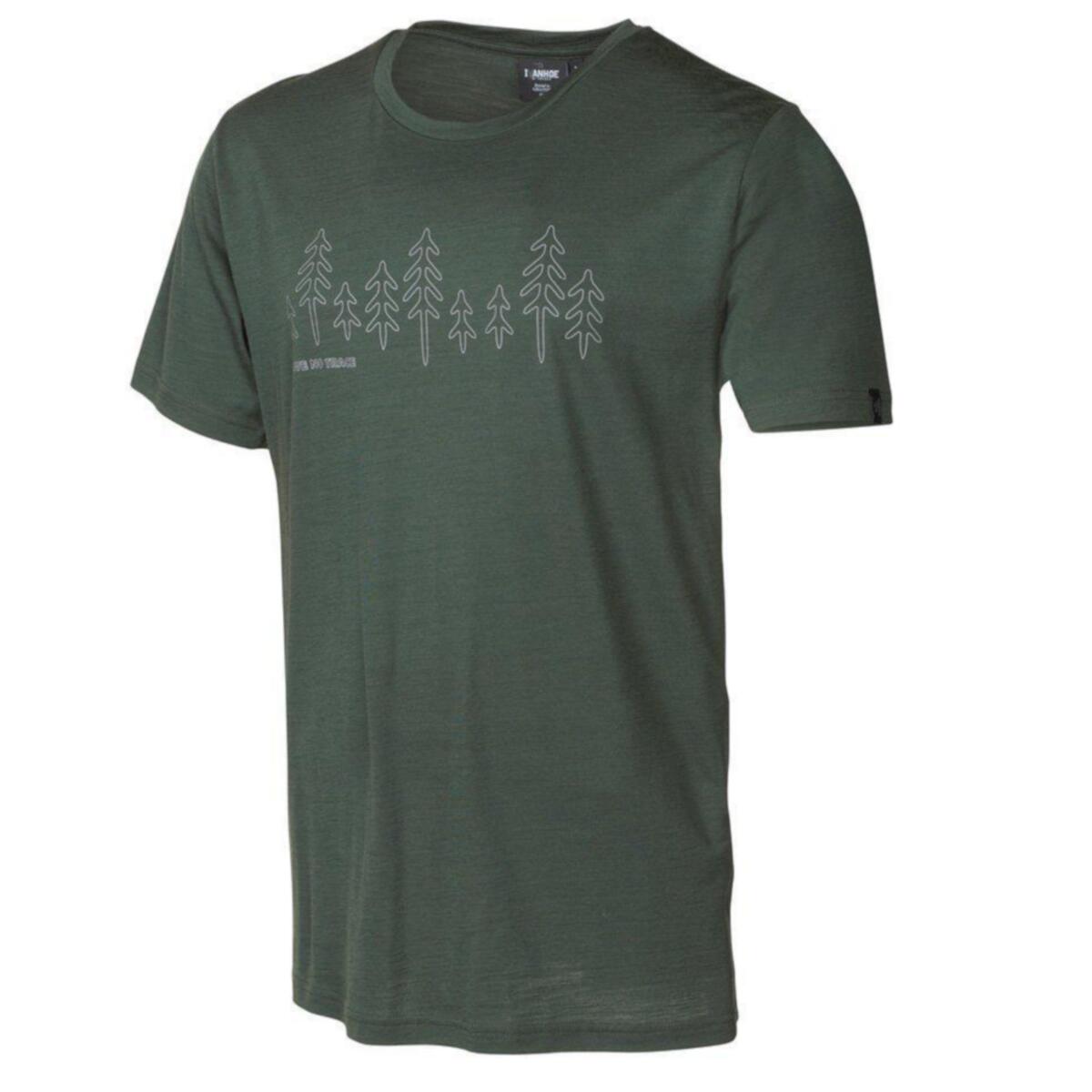 T-shirt Ceasar Fir heren - 100% extra fijne merino wol - Groen 1/5