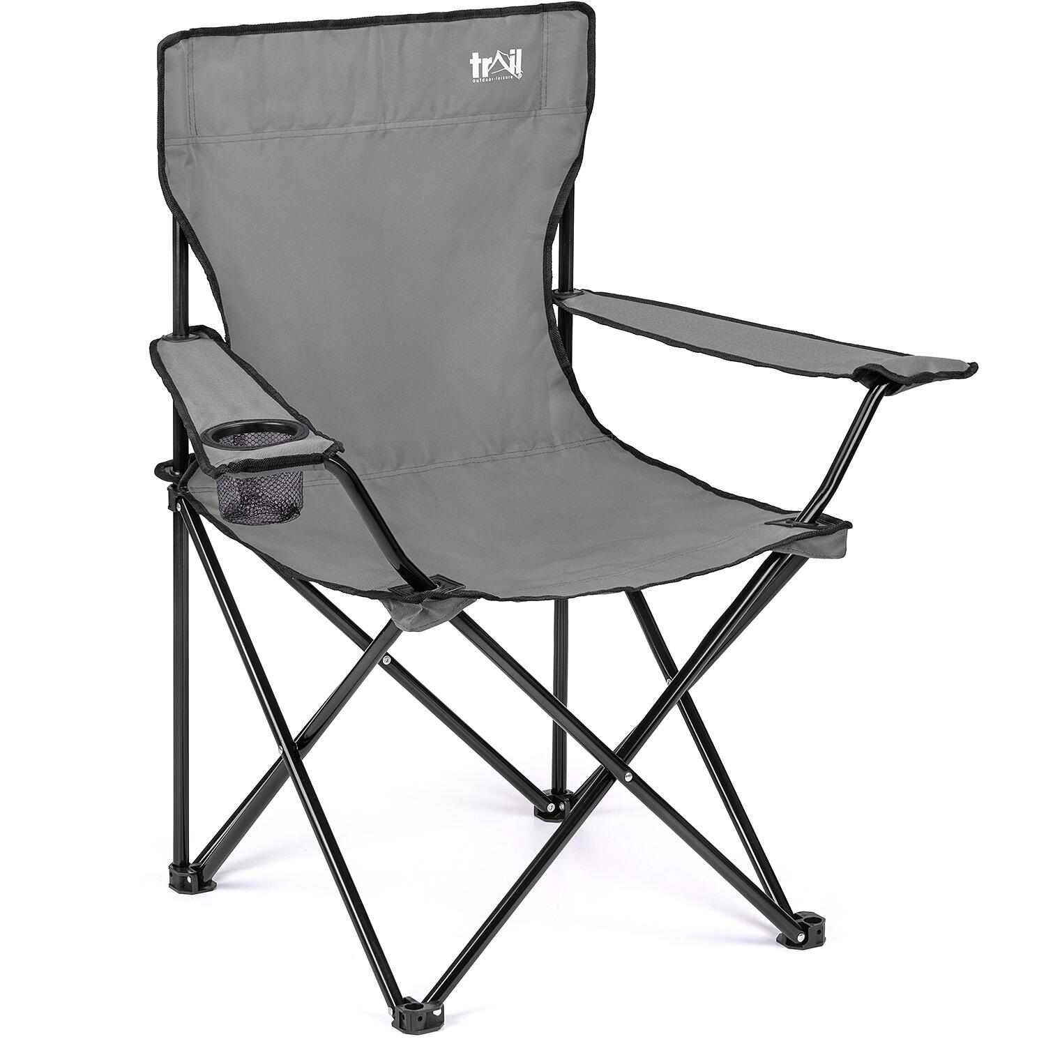 TRAIL OUTDOOR LEISURE Folding Camping Chair Lightweight Portable With Cup Holder Fishing Outdoor Trail