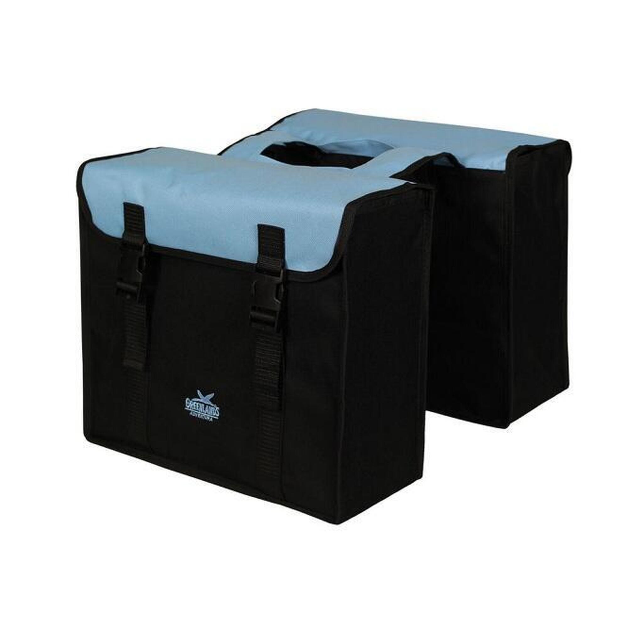 Sacoche Double Greenlands - Noir-Bleu, 38x34x13cm