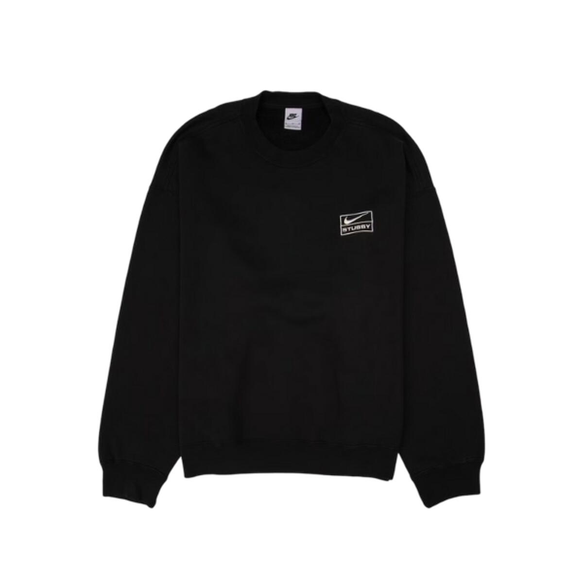NIKE Sweat  x Stussy Wash Crew Fleece Black