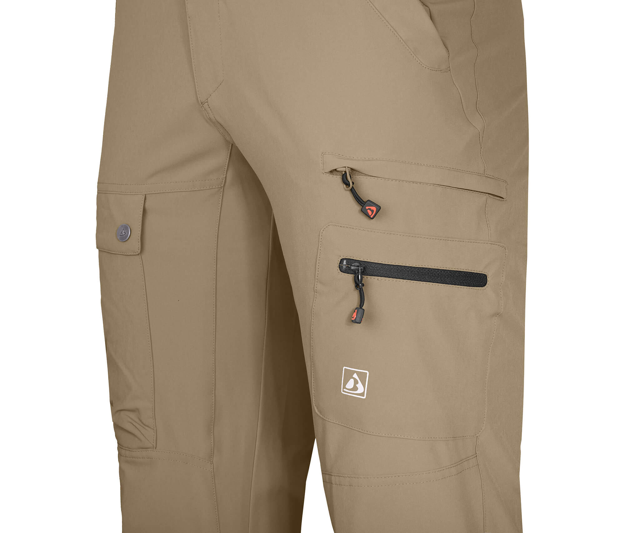 Herren Wanderhose recycelt, elastisch, 7 Taschen Beige 5/6