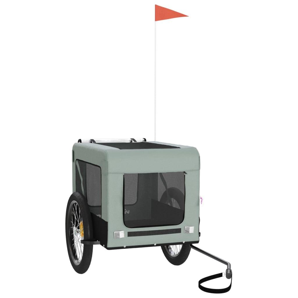Remorque de Vélo pour Chien VidaXL en Tissu Oxford et Fer Gris et Noir 2/4