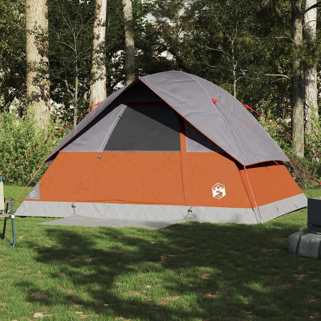 VidaXL Kuppelzelt für 6 Personen wasserdicht orange 3/7