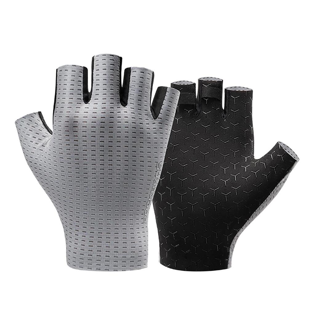 Rockbros Breathable Short Cycling Gloves - Gray