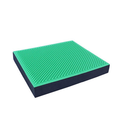 Orange gym balance pad board - spiky - black/green