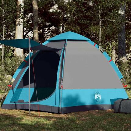 Tente de camping VidaXL 4 personnes ouverture rapide bleu