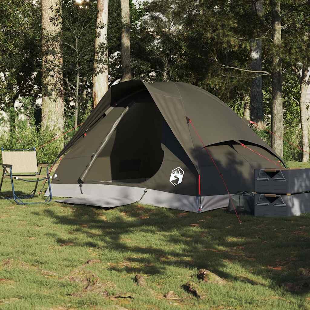 VidaXL Tenda a cupola 2 persone impermeabile marrone 3/7