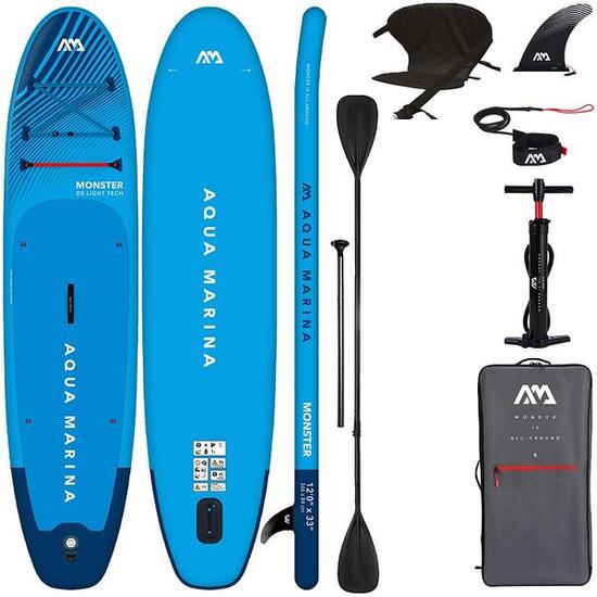 Set Kayak SUP Aqua Marina Monster 12'0 Blue - SUP Gonfiabile