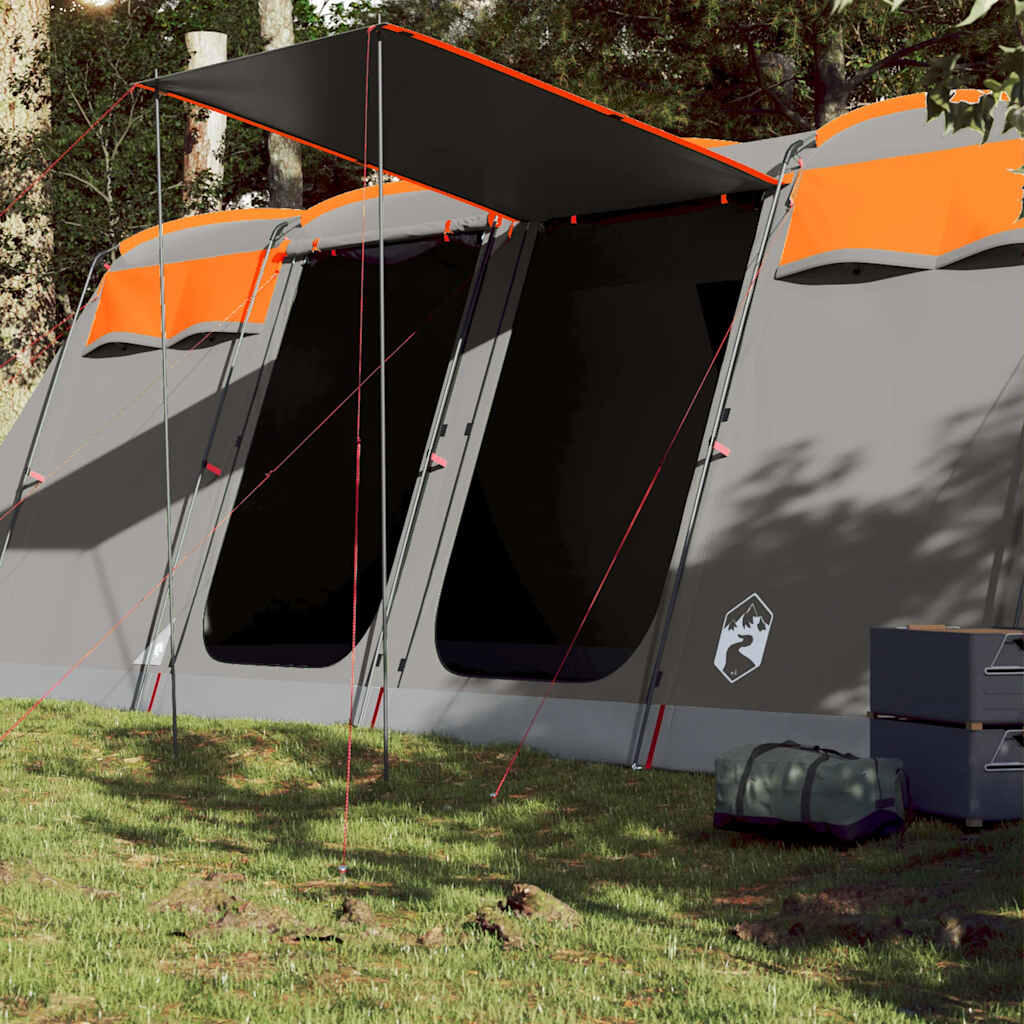 Vidaxl - Vidaxl Tente Tunnel 8 Personnes - Étanche Et Spacieuse - Tente - Gris|incolore|jaune|orange - Decathlon