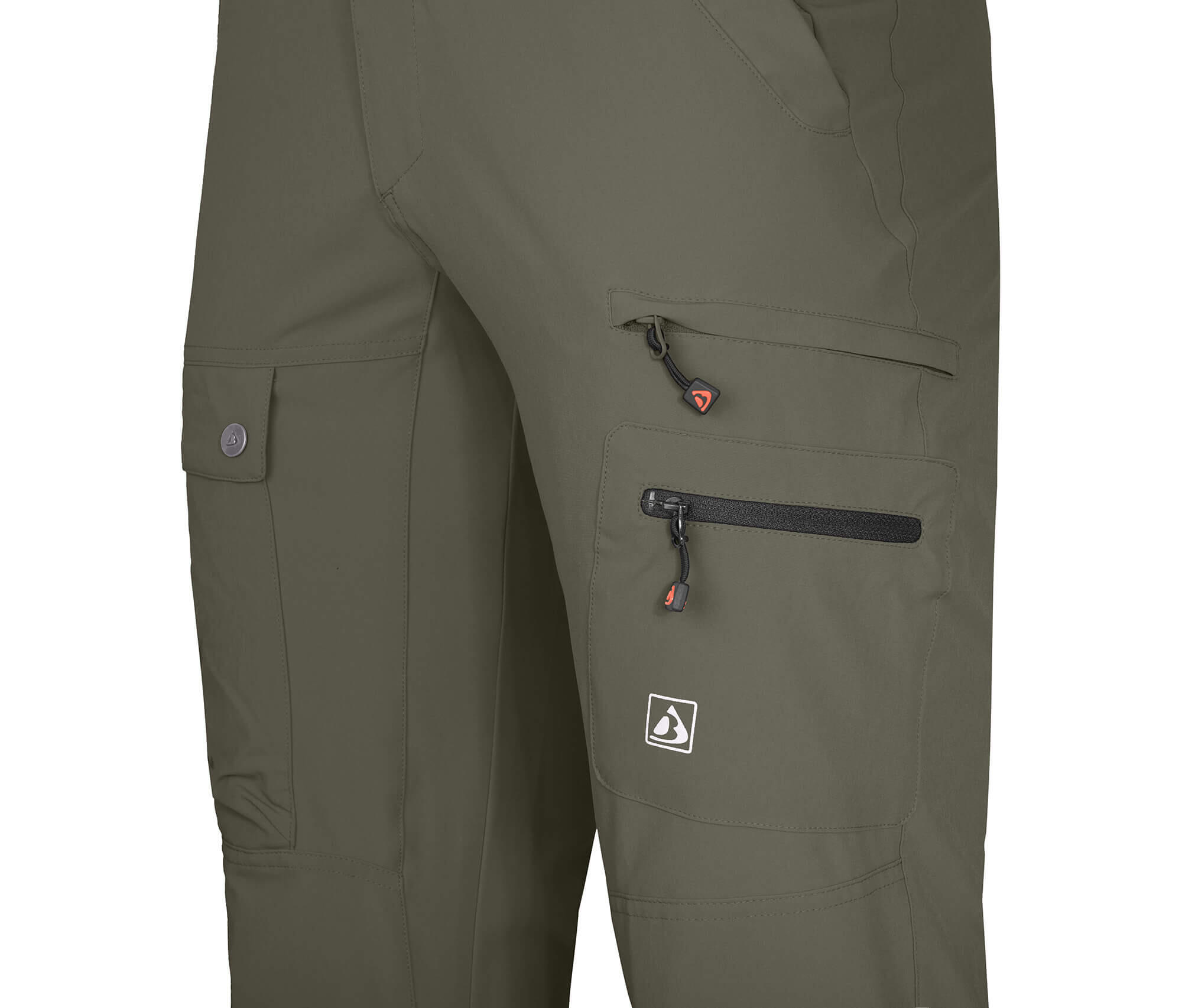 Herren Wanderhose recycelt, elastisch, 7 Taschen Grün 5/6