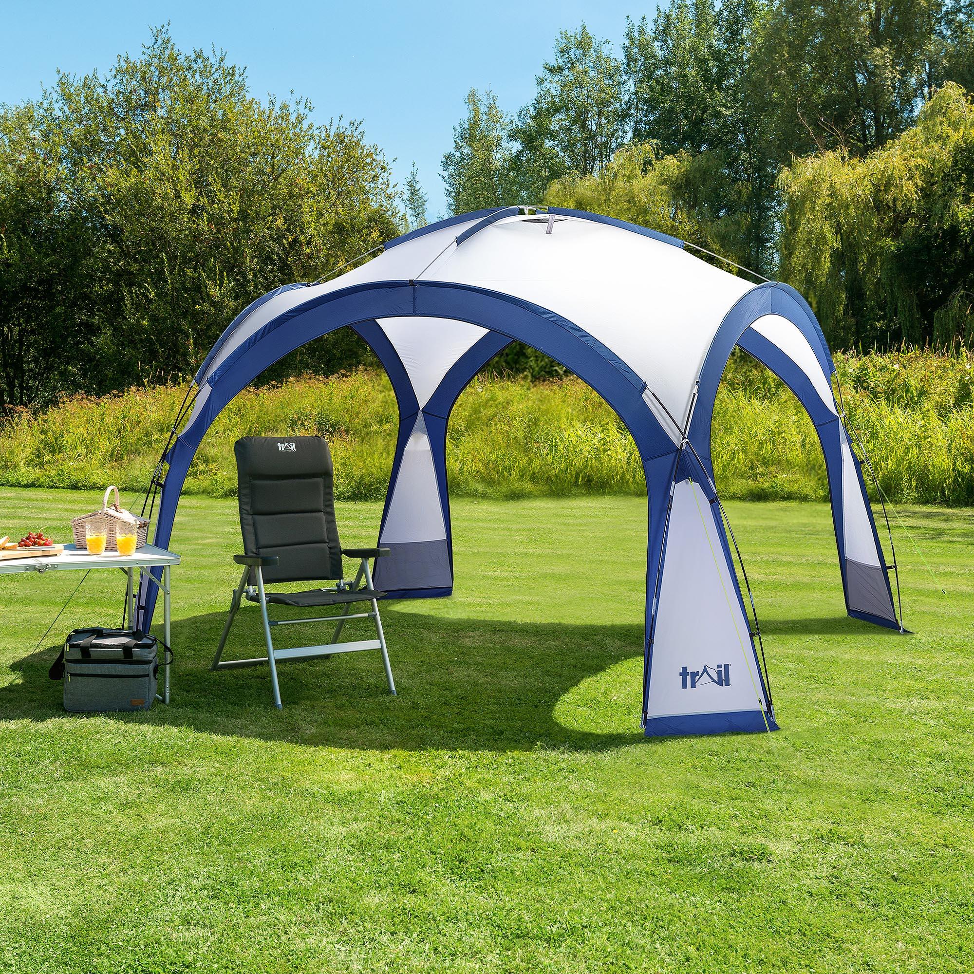Dome Shelter with Sides Outdoor Event Camping Gazebo UV Waterproof 3.5m x 3.5m 2/7