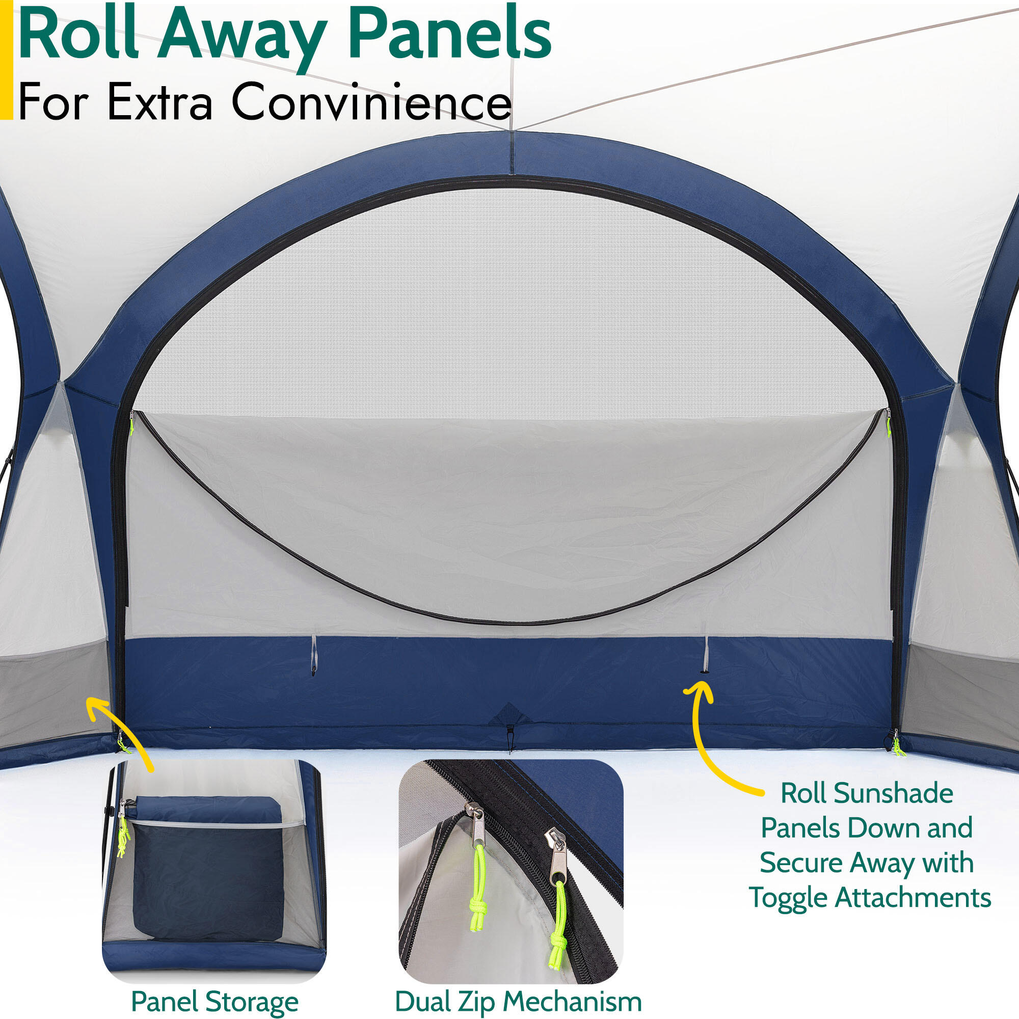 Dome Shelter with Sides Outdoor Event Camping Gazebo UV Waterproof 3.5m x 3.5m 4/7