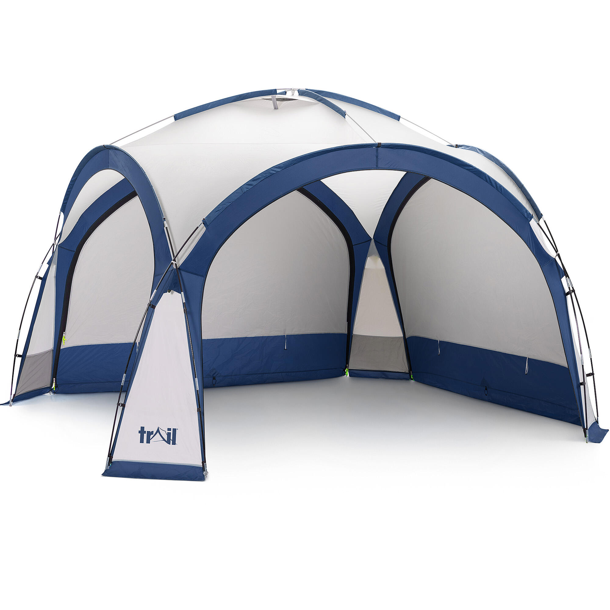 TRAIL OUTDOOR LEISURE Dome Shelter with Sides Outdoor Event Camping Gazebo UV Waterproof 3.5m x 3.5m
