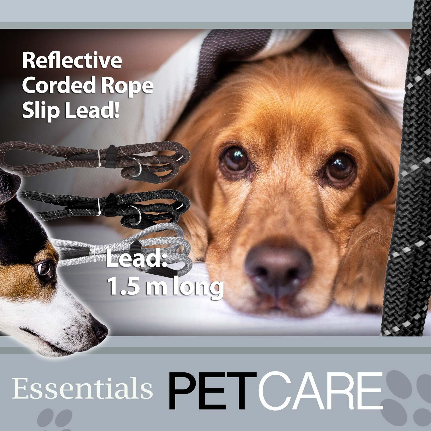 Crufts Reflective Slip Lead, 150cm, Black 5/7