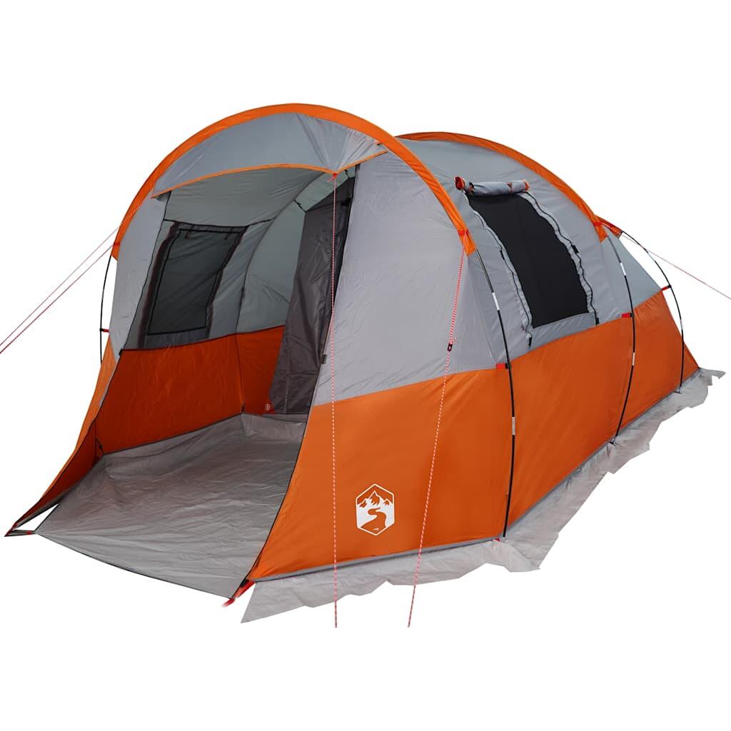 Tente Tunnel Vidaxl Étanche pour 4 Personnes en Gris et Orange 2/7
