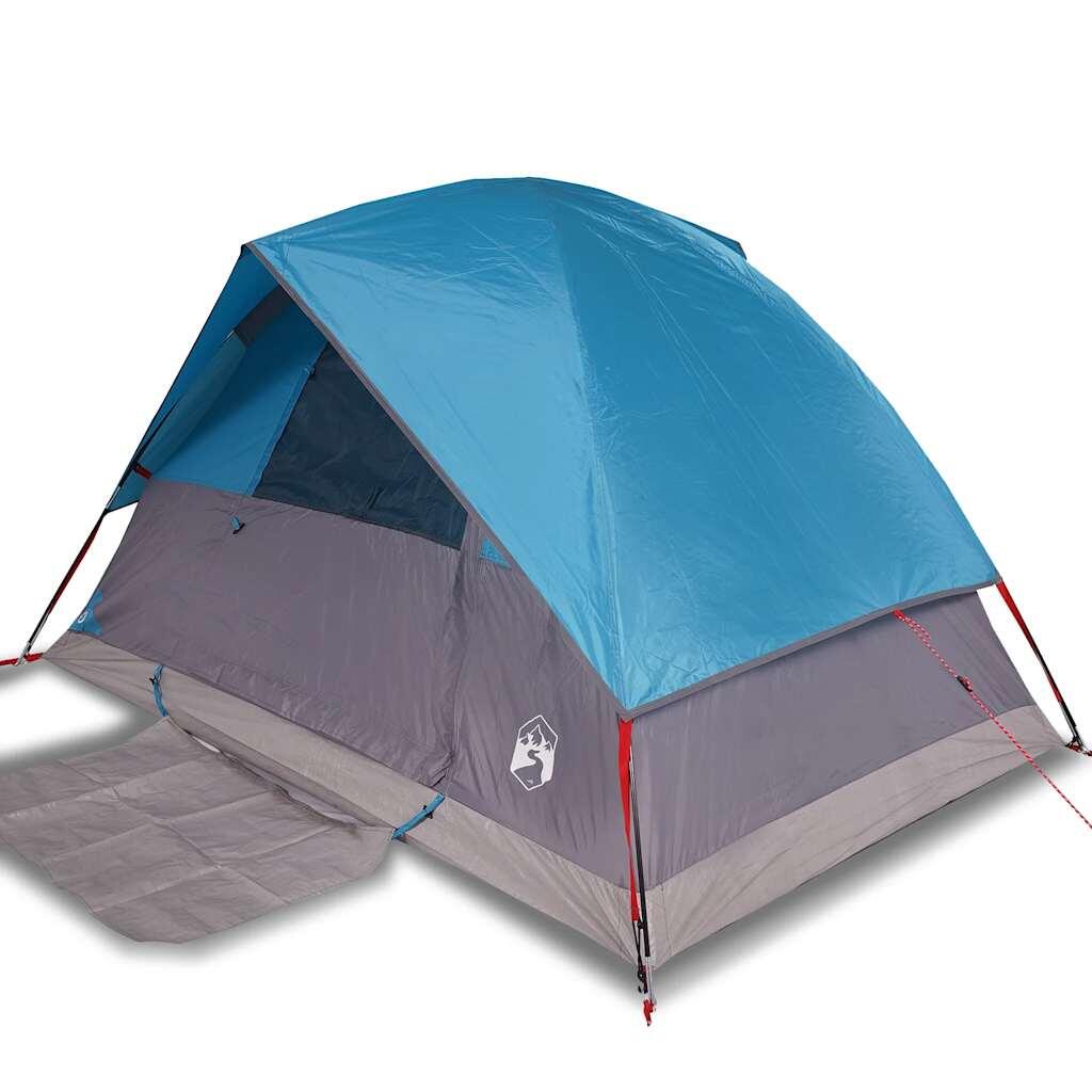 Tente Dome Vidaxl Imperméable pour 4 Personnes en Bleu 2/7