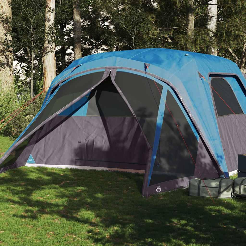 Vidaxl - Tente Familiale Vidaxl 6 Personnes Avec Auvent - Imperméable Bleu - Tente - Bleu|incolore - Decathlon