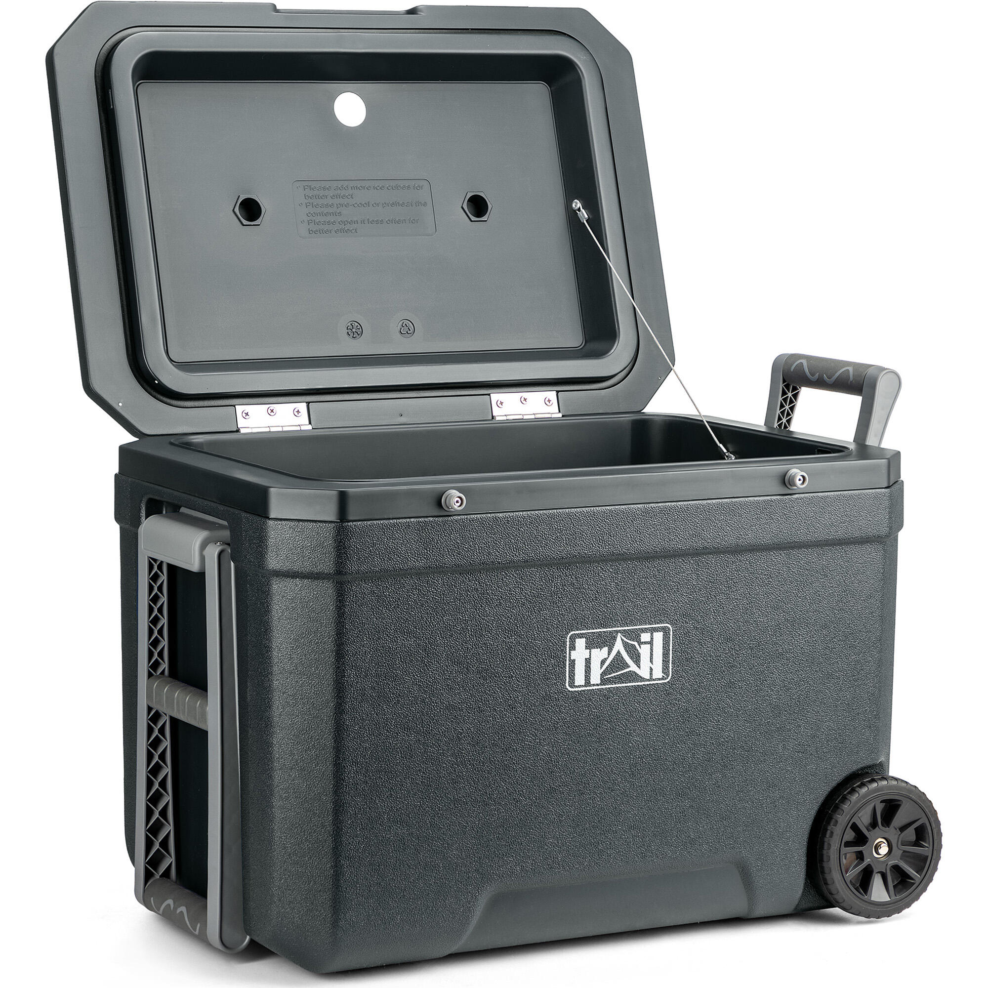 TRAIL OUTDOOR LEISURE Large Cool Box on Wheels 45L Wheeled Insulated Hard Cooler Hot Cold Food Picnic