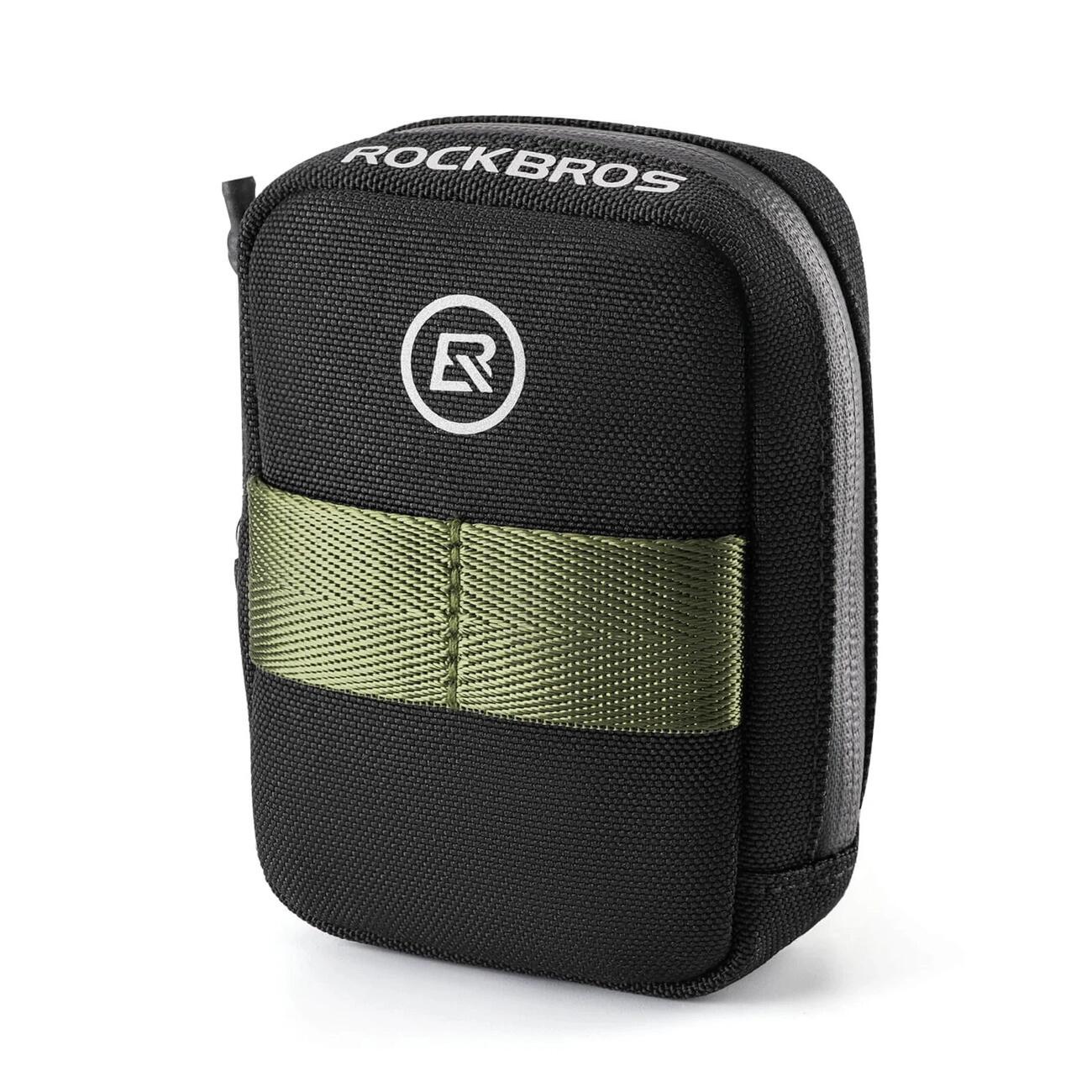 ROCKBROS Borsetta sottosella mini Rockbros con supporto per cartuccia CO2 Nero/Verde