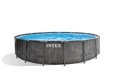 Ø 457 x 122 cm intex greywood prism frame zwembad set rond