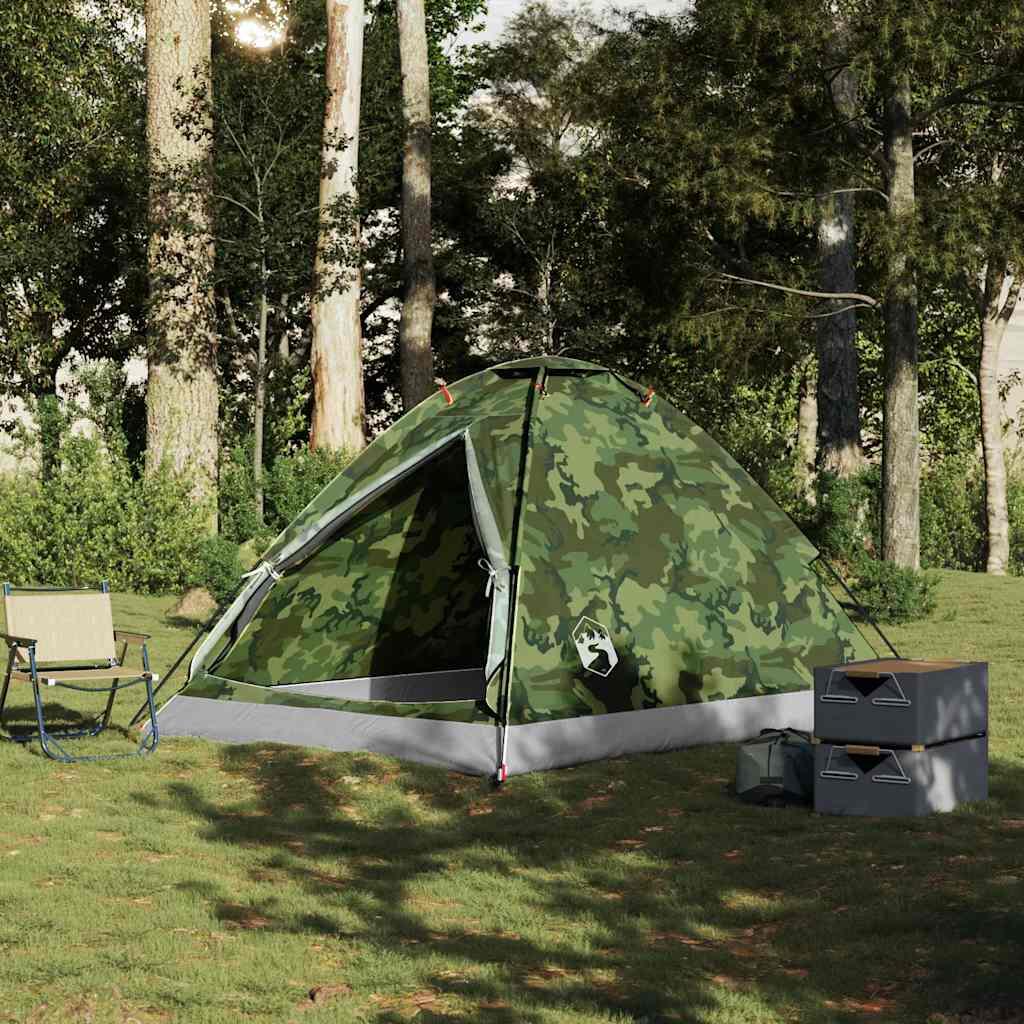 VidaXL Tenda a Cupola 4 Persone Impermeabile Camouflage. 3/7