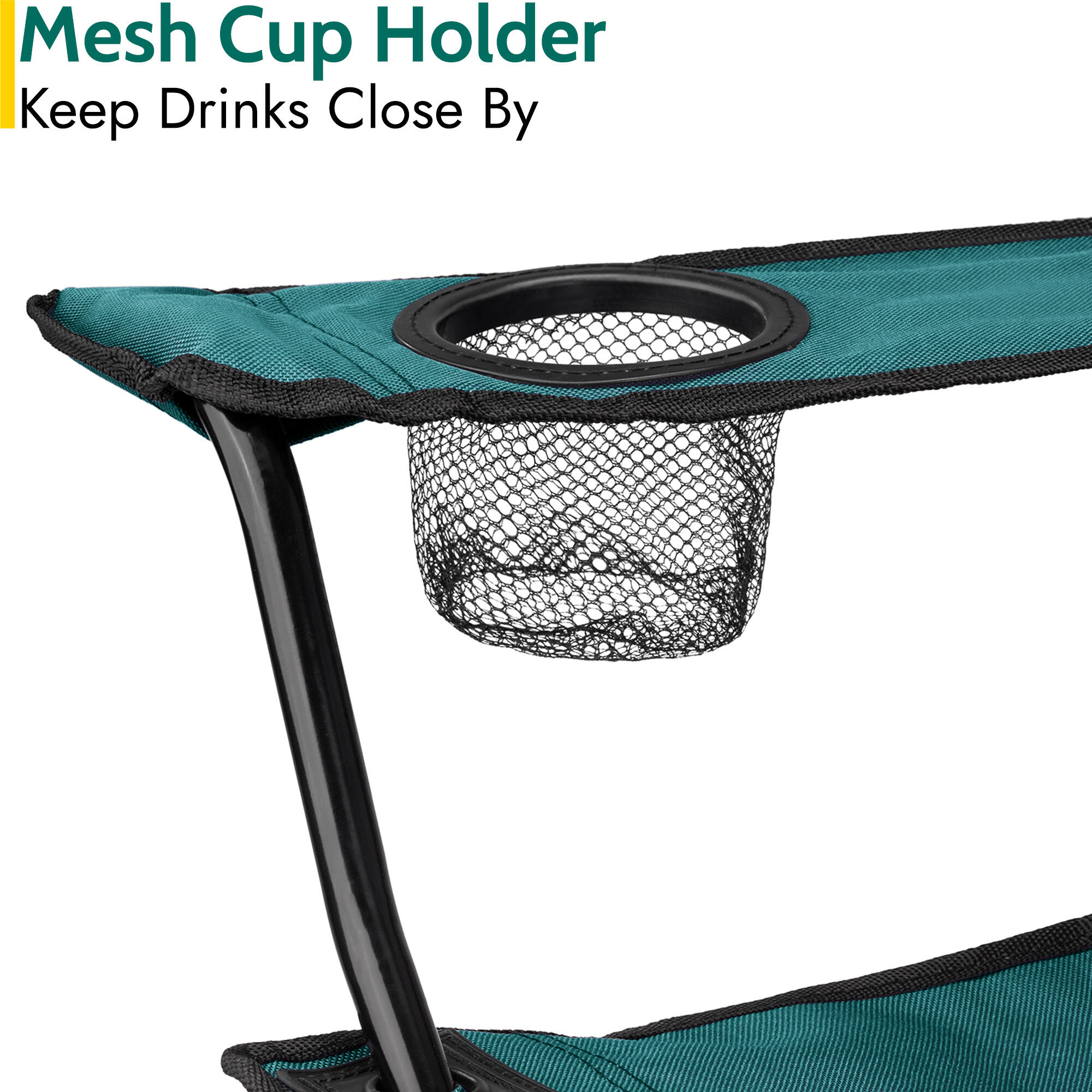 Folding Camping Chair Lightweight Portable With Cup Holder Fishing Outdoor Trail 6/7