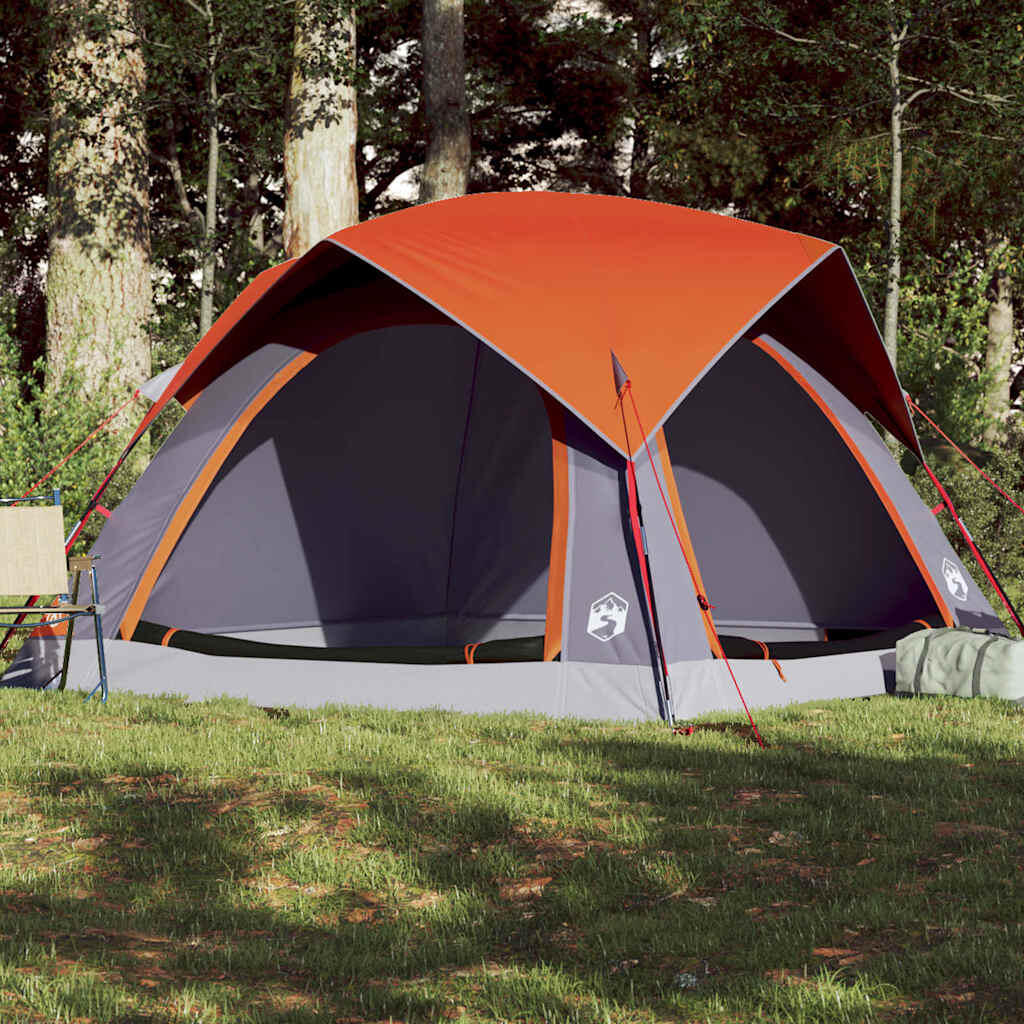 Waterproof Vidaxl Tent for 4 People in Gray and Orange