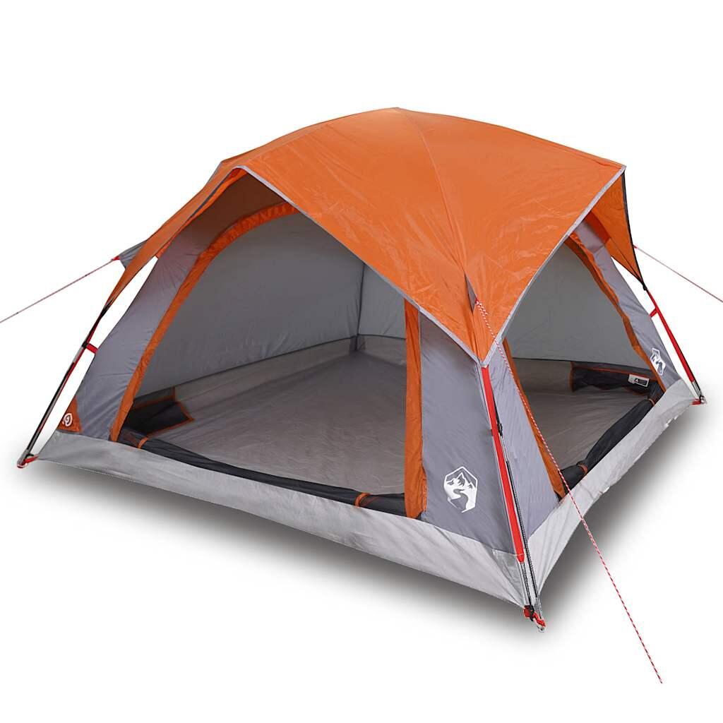 Tente Vidaxl Étanche pour 4 Personnes en Gris et Orange 2/7