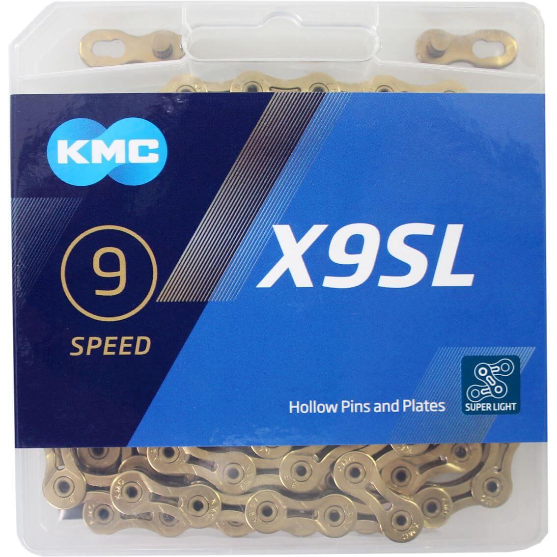 KMC Fietsketting X9SL Ti-N Goud 114 schakels - Super Light 1/3