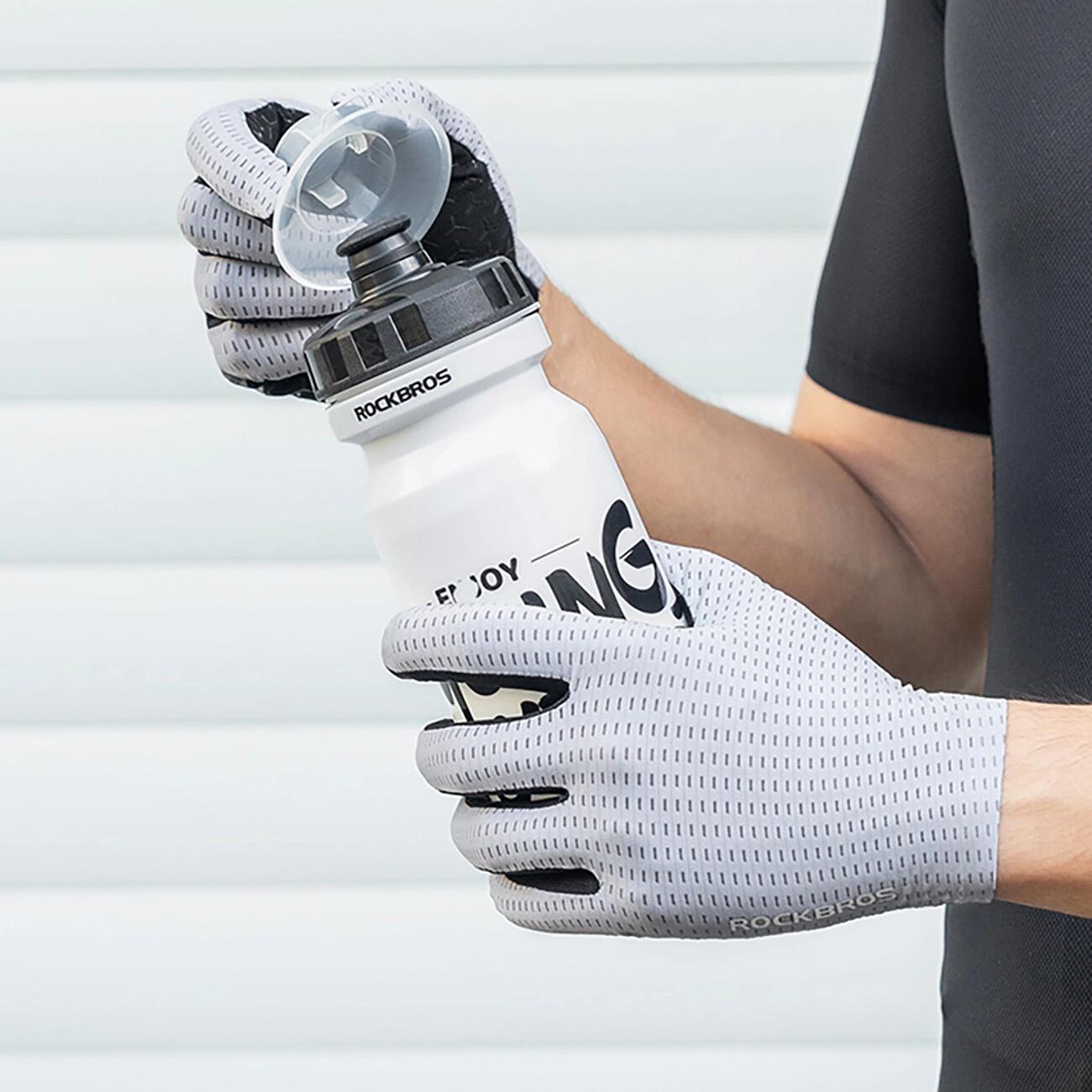 Guantes de ciclismo transpirables de dedo completo Rockbros - Gris 5/6