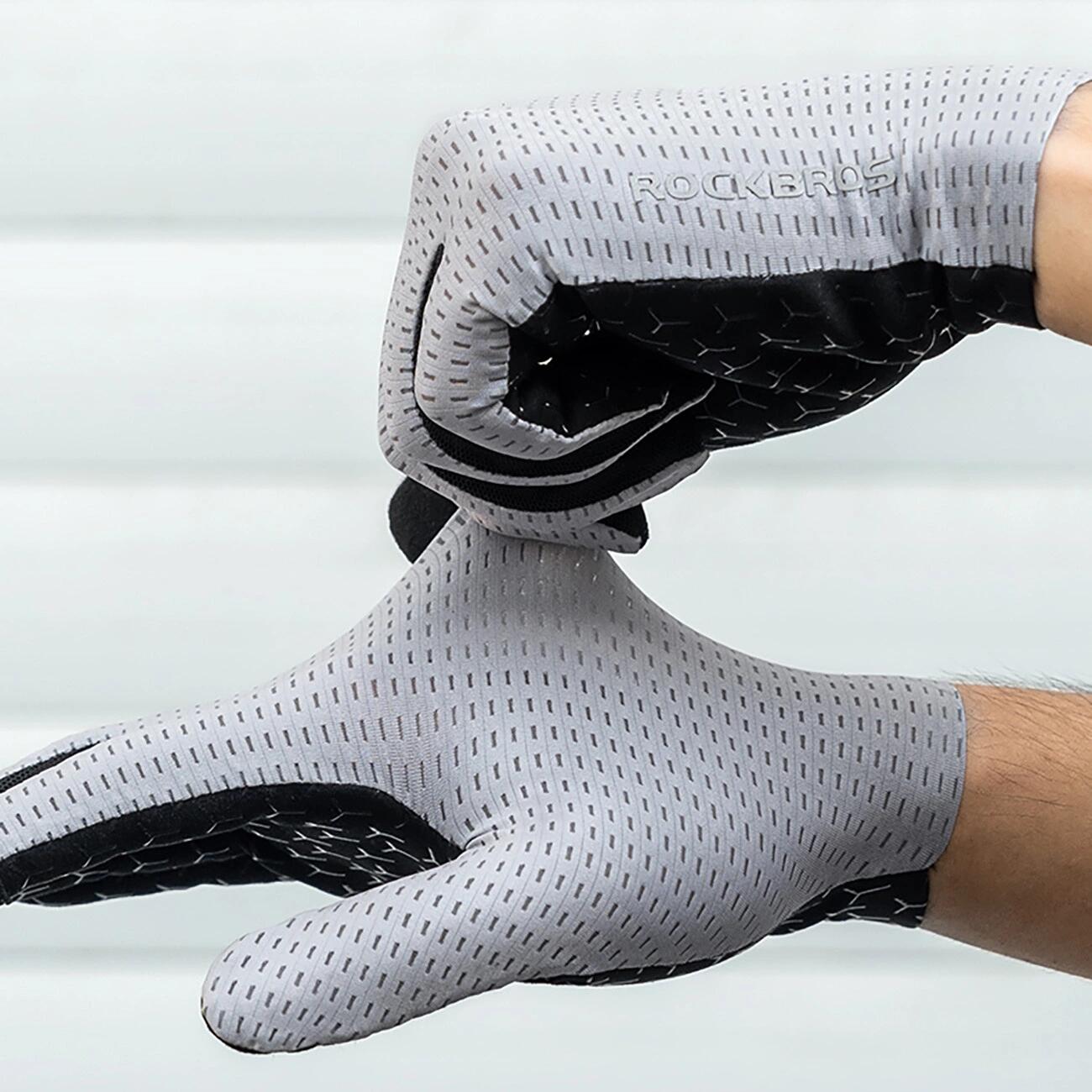 Guantes de ciclismo transpirables de dedo completo Rockbros - Gris 3/6